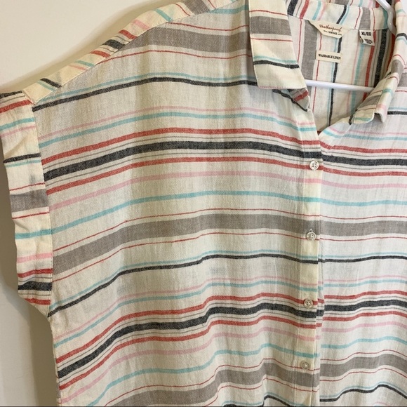 Weatherproof Vintage Tie Front Linen Blend Top - Picture 6 of 15